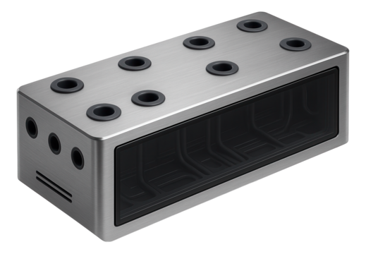 Electric panel with multiple entry points for easy cable management in a home office.