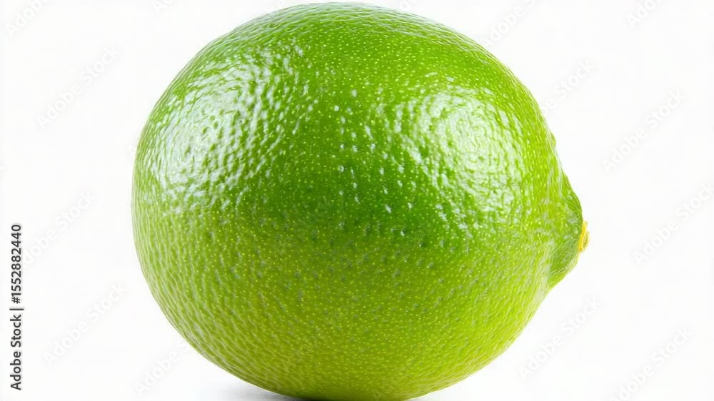 Poster a clear shot of a lime's texture and color