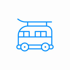 trolley bus icon sign vector