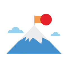 Majestic view of mount fuji with the japanese style design vector art design 