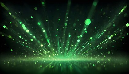 Stunning explosion of green light with radiant beams against a dark background.