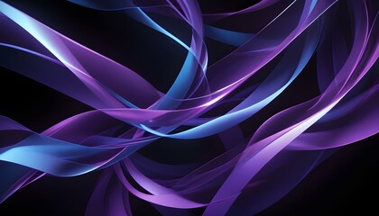 Abstract ribbons of purple and blue flowing in a graceful, elegant design.