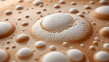 An artistic macro shot showcasing the intricate details of bubbly foam and droplets.