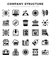 Set of Company Structure Icons. Simple Lineal Filled art style icons pack.
