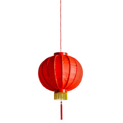 Red Chinese paper lantern isolated on white background