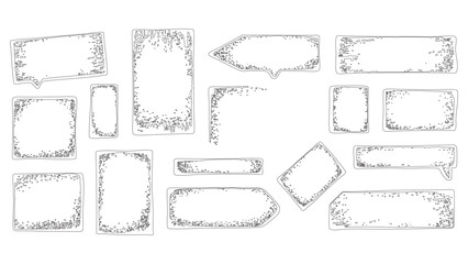 Hand Drawn Grunge Speech Bubble Frame Set