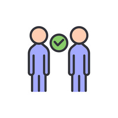 Conceptual Approval Between People In A Meeting With Success Icon