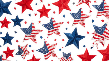 Obraz premium Patriotic Stars and Stripes Design Festive Background for Independence Day