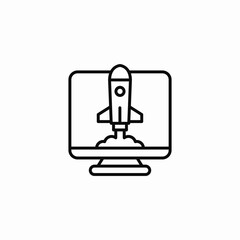 computer launch icon sign vector