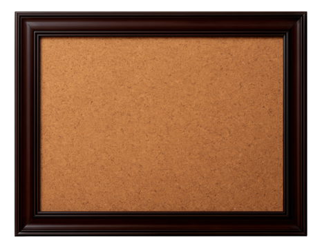 A large corkboard with a decorative frame, perfect for pinning inspiration and notes in a craft room.
