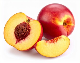 Nectarine fruit isolated on white background cutout 