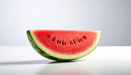 One slice of tasty fresh watermelon isolated on white background 