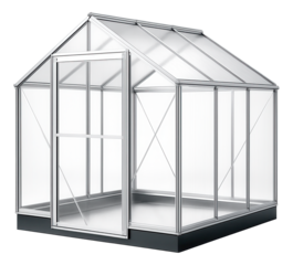 An insulated polycarbonate conservatory, allowing for plant growth in a residential backyard during cold months.