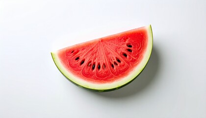 One slice of tasty fresh watermelon isolated on white background 