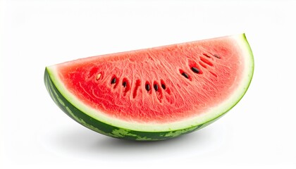 One slice of tasty fresh watermelon isolated on white background 