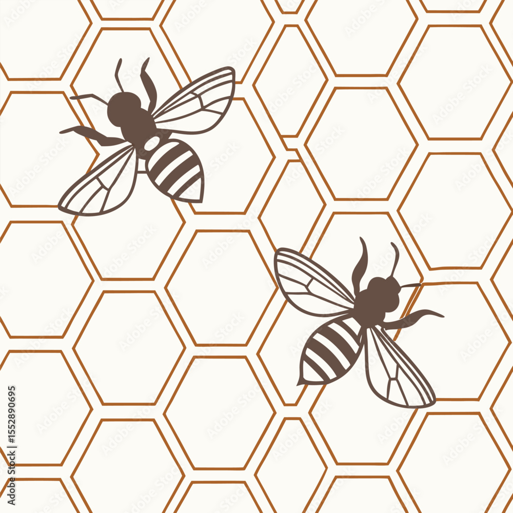 Poster seamless geometric honeycomb pattern featuring hexagonal cells in a repeating tessellation ideal for