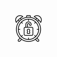 time unlock icon sign vector