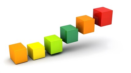 Obraz premium Colorful Cubes Ascending Steps Growth Chart