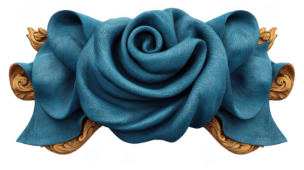 isolated illustration of blue ribbon banner white and transparent background.