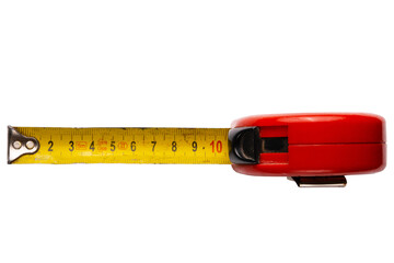 Red tape measurer. Steel tape measure