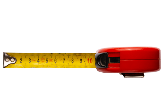 Red tape measurer. Steel tape measure