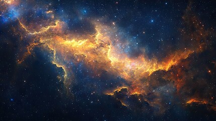 Fototapeta premium Fiery cosmic nebulae ablaze in deep space.