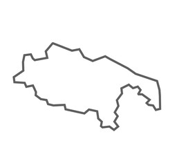 Ambedkar District Vector Map with Bold Black Outline of Uttar Pradesh, India