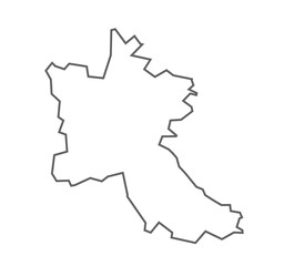Amethi District Vector Map with Bold Black Outline of Uttar Pradesh, India