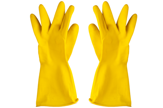 Yellow rubber gloves