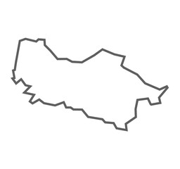 Ayodhya District Vector Map with Bold Black Outline of Uttar Pradesh, India