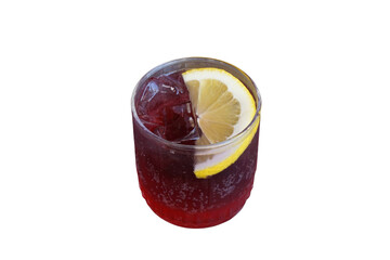 Red Iced Tea Isolated on White Background – Refreshing Cold Beverage