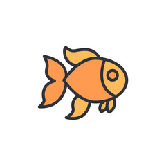 Illustration Of A Golden Fish With Fins Isolated On Transparent