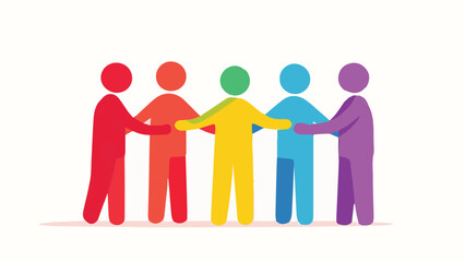 colorful people holding hands