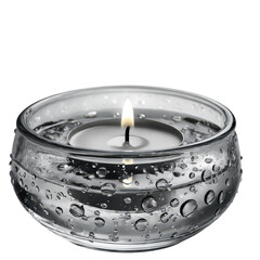 Floating Candle in Glass Bowl isolated on a transparent background