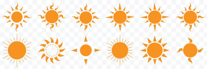 Sun simple icons collection. Vector illustration EPS 10