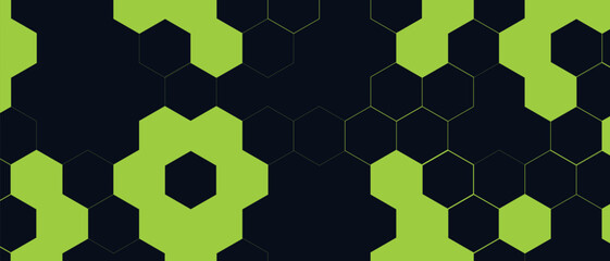 Fototapeta premium Hexagon pattern, abstract medical science honeycomb molecule chemistry business transformational development geometric vector background.