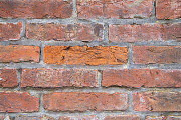 Weathered red brick wall texture. Background.
