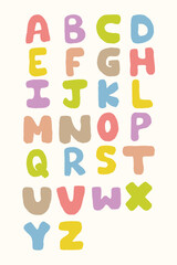 Alphabet letter Hand Drawn watercolor illustration for education element