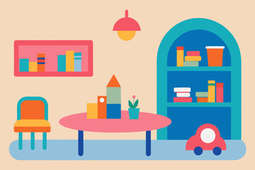 Playful Kids Room Interior Design Colorful Furniture and Playful Decor