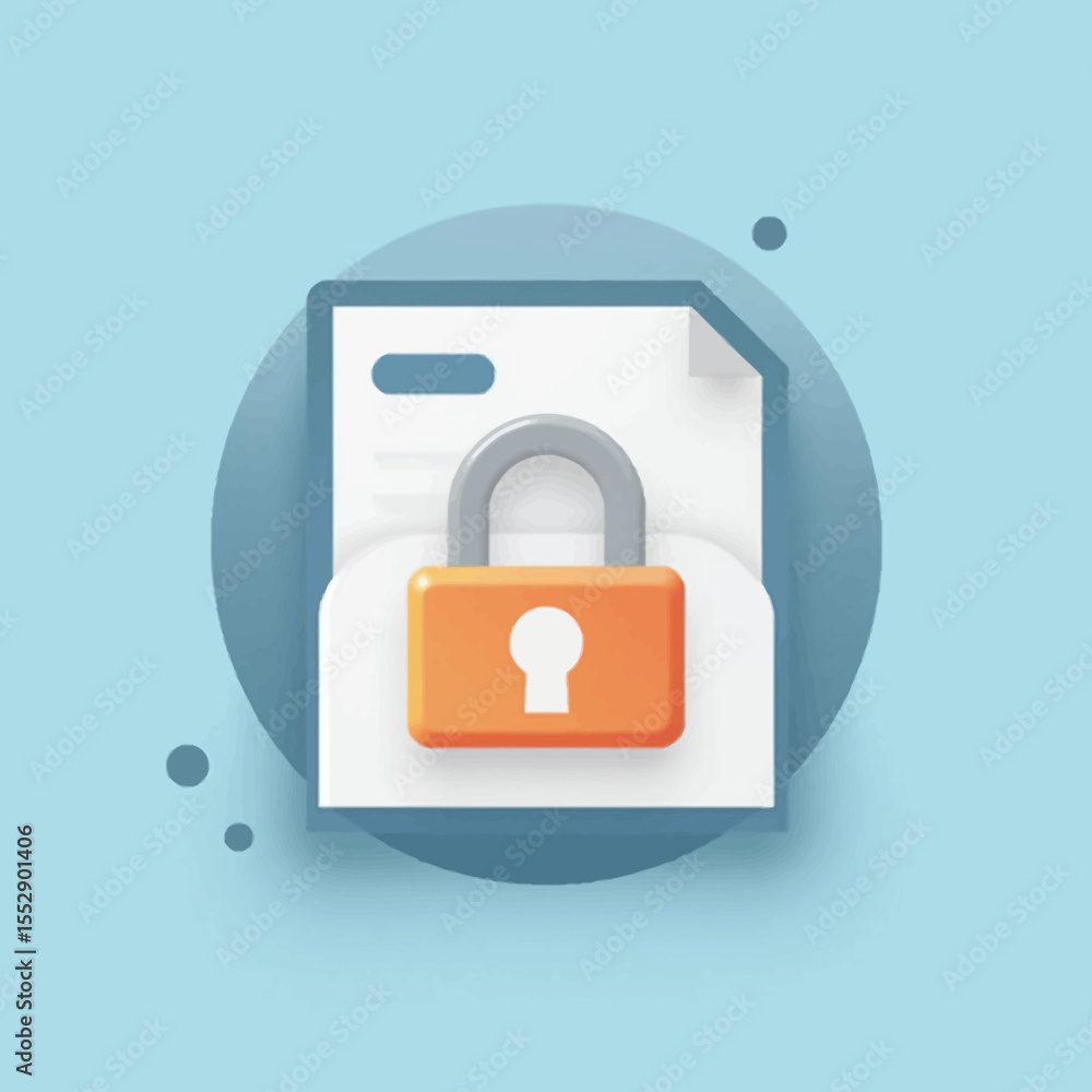 Aufkleber a stylized graphic of a document with a lock, suggesting secure file access.