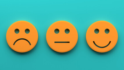 Three Faces of Emotion representig three rate states