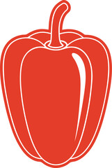 red Pepper isolated on white