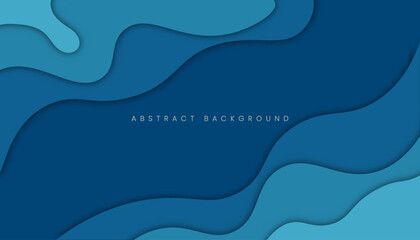 Sea blue paper cut abstract background