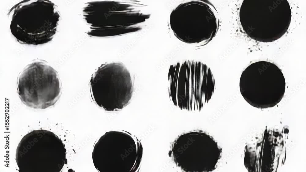 Poster a close-up view of abstract black paint strokes on a white background, suitable for artistic or desi