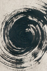 circle dynamic brush stroke on painted flat fade pastel beige brown sepia cement texture concrete plaster stucco wall center part 2 background