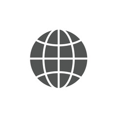 Simple Gray Globe Icon