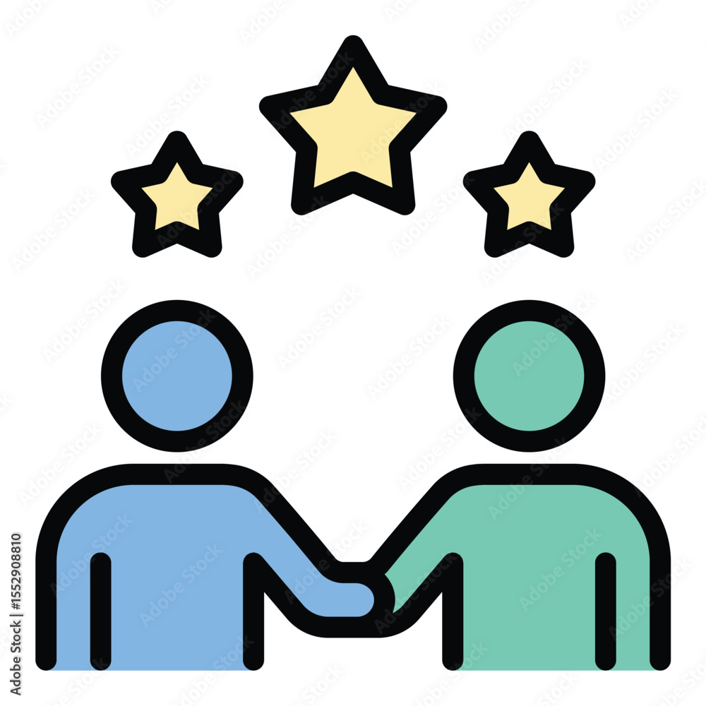 Poster mentoring experience icon flat line style illustration representing knowledge sharing and skill deve