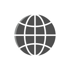 Simple Gray Globe Icon
