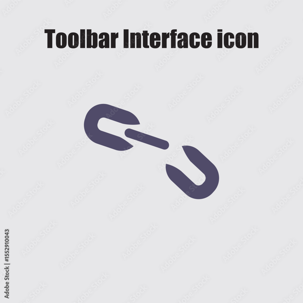Poster simple chain link icon illustration for web design, symbolizing connection and hyperlink, presented 