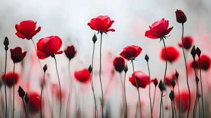 Vibrant Red Poppies Field Summer Bloom